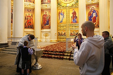 Orthodox baptism, Trinity Cathedral, St. Petersburg, Russia, Europe