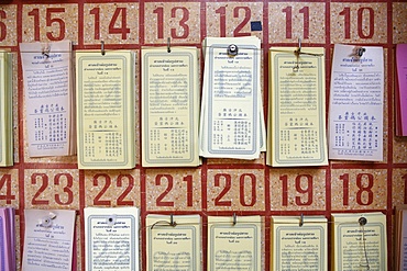 Fortune telling sheets, Pak Chonk, Thailand, Southeast Asia, Asia