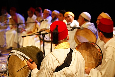 Moroccan Sufi musicians, Paris, France, Europe