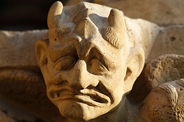 Sculpture on the Western facade, Notre Dame cathedral, Paris, France, Europe