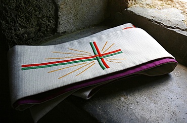 Priest's stole, Notre-Dame de la Gorge, Haute Savoie, France, Europe