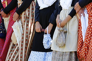 Women wearing traditional costumes at Les Saintes-Maries-de-la-Mer, Bouches-du-Rhone, Provence, France, Europe