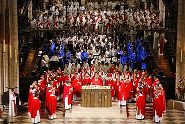 Priest ordinations celebrated by Cardinal Andre Vingt-Trois, in Notre-Dame de Paris cathedral, Paris, France, Europe