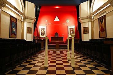 The Franklin Delano Roosevelt masonic lodge room in the Grande Loge de France, Paris, France, Europe