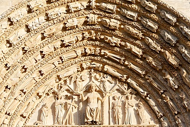 The Last Judgement, Western portal, Bourges Cathedral, UNESCO World Heritage Site, Cher, Centre, France, Europe