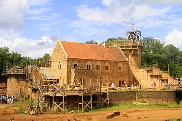 Medieval site of the castle of Guedelon, Puisaye, Burgundy, France, Europe