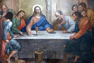 Last Supper painting in Our Lady of Bonfim church, Salvador, Bahia, Brazil, South America