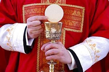 Celebration of the Eucharist, Catholic Mass, Villemomble, Seine-Saint-Denis, France, Europe