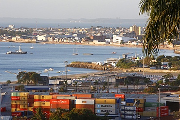 Cargo and ships in Salvador Bay, Salvador, Bahia, Brrazil, South America