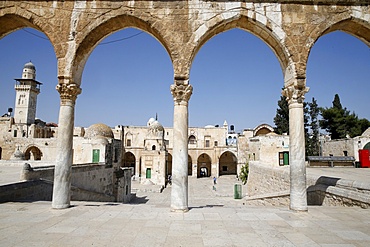 Stone arches at Dome of the Rock, UNESCO World Heritage Site, Jerusalem, Israel, Middle East