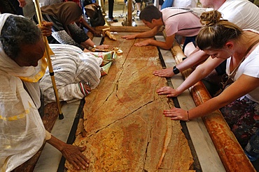 The Stone of Anointing, Holy Sepulchre Church, Jerusalem, Israel, Middle East