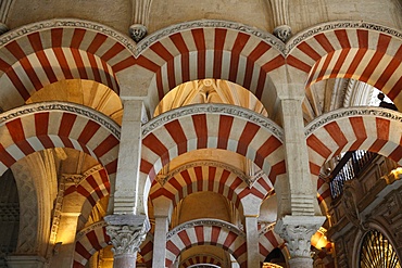 Arches of the Mosque (Mezquita) and Cathedral of Cordoba, UNESCO World Heritage Site, Cordoba, Andalucia, Spain, Europe