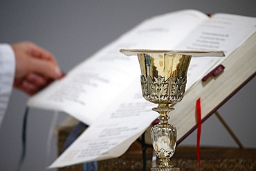 Roman missal and chalice, Villemomble, Seine-Saint-Denis, France, Europe