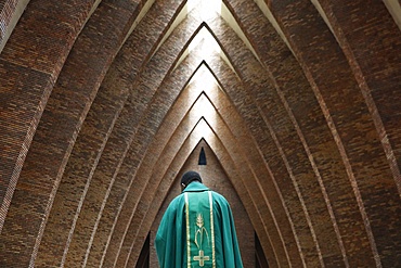 Priest during Catholic Mass, St. Anne's Basilica, Brazzaville, Congo, Africa