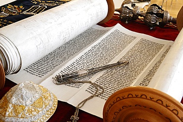 Torah scroll and Yad, Torah pointer, Paris, France, Europe