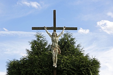 Countryside crucifix, Somme, France, Europe