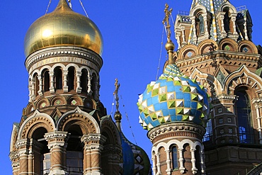 Domes. Church of our Saviour on Spilled Blood (Church of Resurrection), St. Petersburg, Russia, Europe