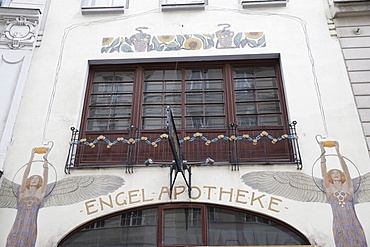 The Engel Apotheke with two angels by Gustav Klimt, Vienna, Austria, Europe