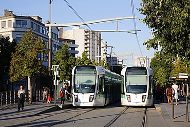 Tramways in Paris, France, Europe