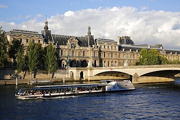 River Seine and Louvre Museum, Paris, France, Europe