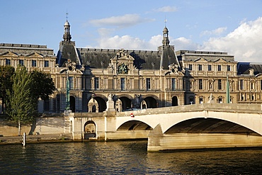 River Seine and Louvre Museum, Paris, France, Europe