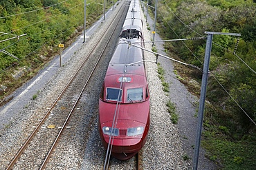 High-speed Thalys train, Pas-de-Calais, France, Europe