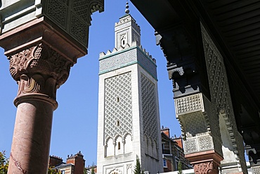 The minaret, Paris Great Mosque, Paris, France, Europe