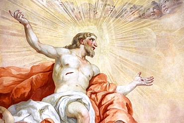 Jesus Christ, fresco by Johann Michael Rottmayrr, Karlskirche (St. Charles's Church), Vienna, Austria, Europe