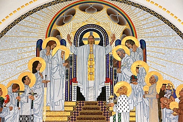 Jesus Christ depicted in The Home in Paradise, mosaics created by Remigius Geyling, Steinhof Church built by Otto Wagner between 1902 and 1907, Vienna, Austria, Europe