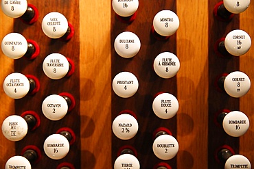 Organ detail, Notre-Dame du Perpetuel Secours Basilica, Paris, France, Europe