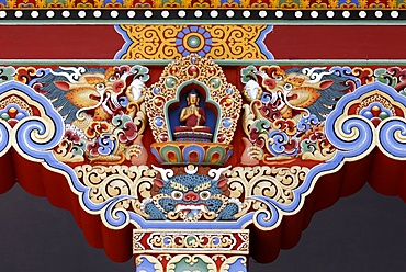 Detail of Buddha, Temple of the Thousand Buddhas, Dashang Kagyu Ling congregation, La Boulaye, Saone-et-Loire, Burgundy, France, Europe