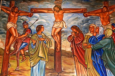 The Crucifixion of Jesus, St. Peter and Paul Cathedral, Aneho, Togo, West Africa, Africa