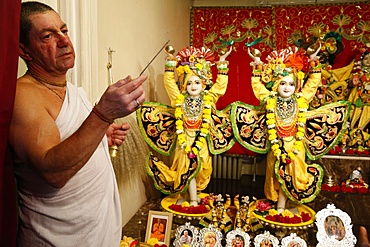 Arrathy celebration in an ISKCON temple, Sarcelles, Val d'Oise, France, Europe