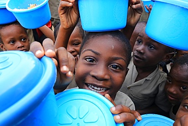 Meal distribution, Primary School Adjalle, Togo, West Africa, Africa