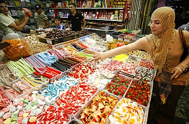 Sweet shop in Old City market, Jerusalem, Israel, Middle East