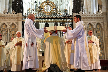 Gospel, Bishop Olivier Leborgne, Bishop of the Diocese of Amiens, Episcopal ordination, Amiens Cathedral, UNESCO World Heritage Site, Picardy, France, Europe