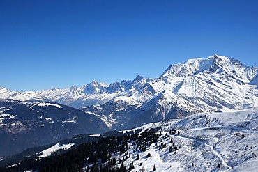 Mont Blanc in Saint-Gervais les Bains, Haute-Savoie, French Alps, France, Europe