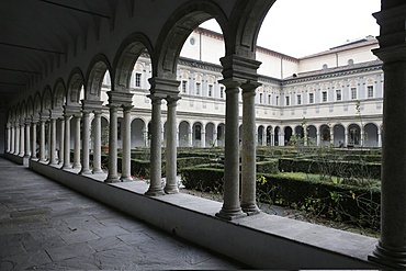 Theological university cloister, Milan, Lombardy, Italy, Europe