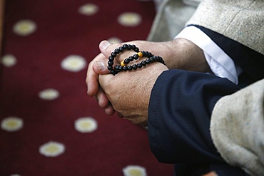 Cheikh Mustapha's prayer beads, Urs of Mawlana Cheikh Muhammad Nazim Adil al-Haqqani in Selimye mosque in Nicosia, Cyprus, Europe