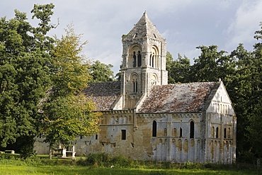 St. Peter's Romanesque church dating from the 11th century, Thaon, Calvados, Normandy, France, Europe