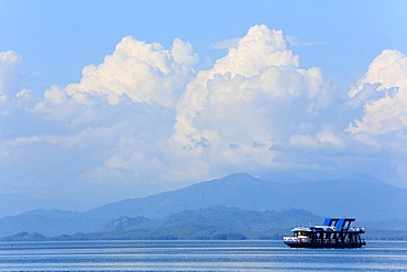 Sightseeing in a houseboat, Nam Ngum lake, Vientiane Province, Laos, Indochina, Southeast Asia, Asia