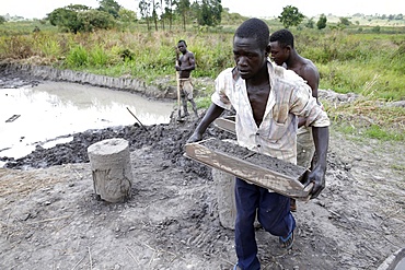 Brick factory financed by a loan from ENCOT microfinance, Uganda, Africa