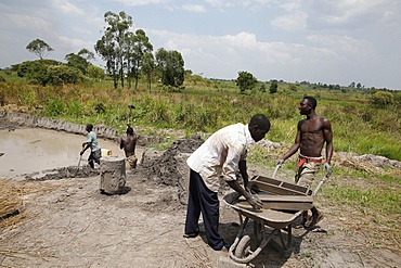 Brick factory financed by a loan from ENCOT microfinance, Uganda, Africa