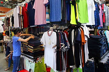 Hangers with clothes, Clothing Market, Ho Chi Minh City, Vietnam, Indochina, Southeast Asia, Asia