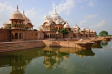 Kusum Sarovar, a historical sandstone monument between Govardhan and Radha Kund in Mathura district of Uttar Pradesh, India, Asia