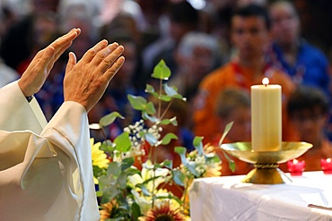 Catholic Mass, Eucharist celebration, France, Europe