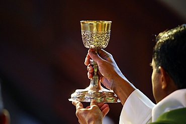 Catholic Mass, Eucharist celebration, France, Europe