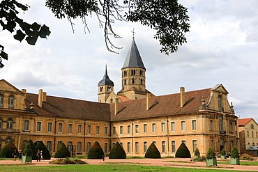 The bell tower of Holy Water and Tower Clock, Cluny Abbey, founded in 910 AD, Cluny, Burgundy, France, Europe