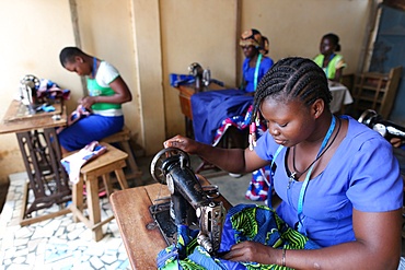 Tailoring workshop in Lome, Togo, West Africa, Africa