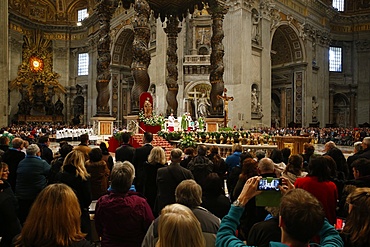 Mass in St. Peter's Basilica, Vatican, Rome, Lazio, Italy, Europe